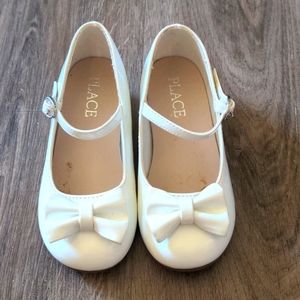 The Children's Place Toddler Girls Bow Low Heel Shoes - White size 9